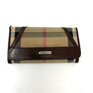 ❗️SALE ❗️Burberry Vintage Check Canvas & Leather Long Wallet
